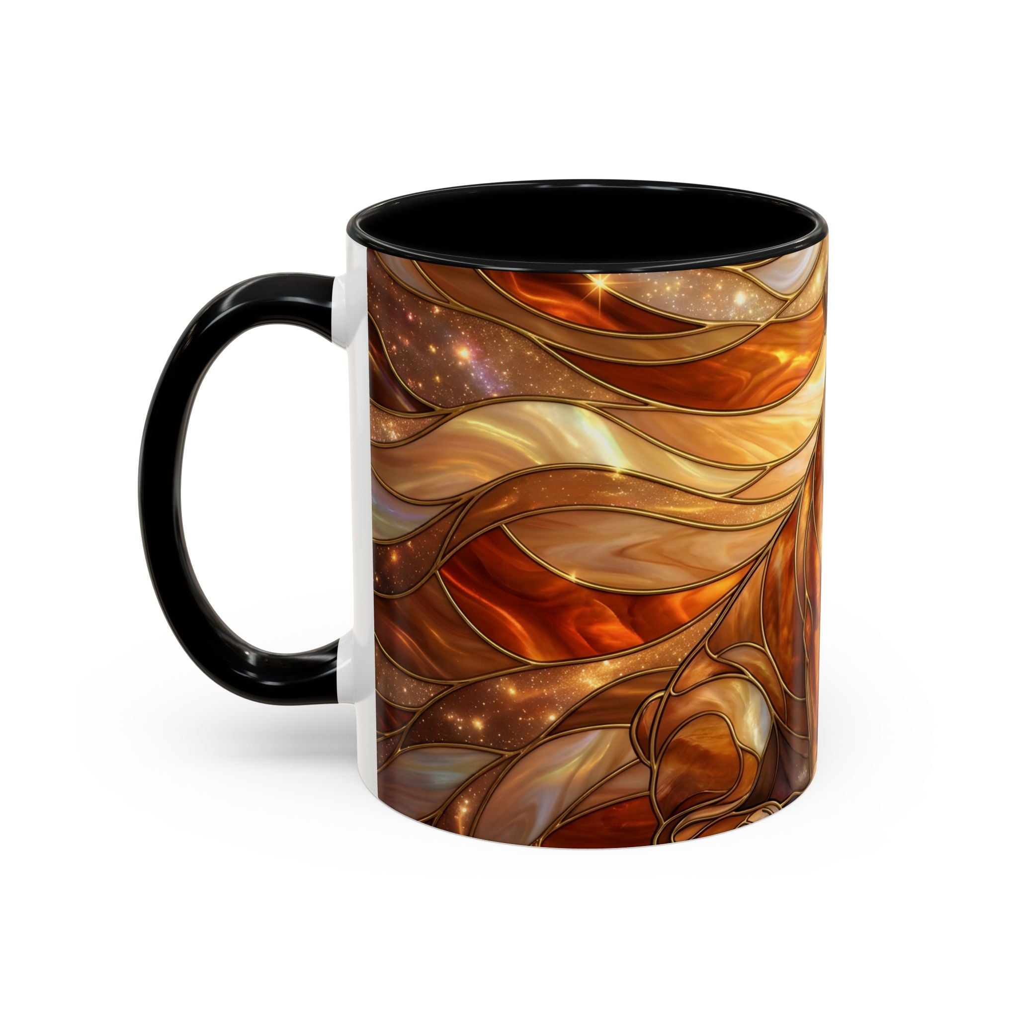 Amber Bulldog Stained Glass Style Mug
