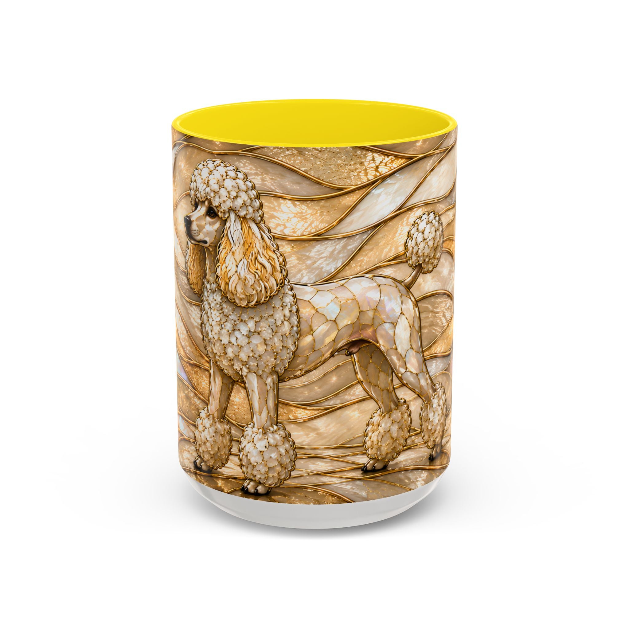 Golden Glow Poodle Stained Glass Style Mug