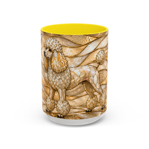 Golden Glow Poodle Stained Glass Style Mug