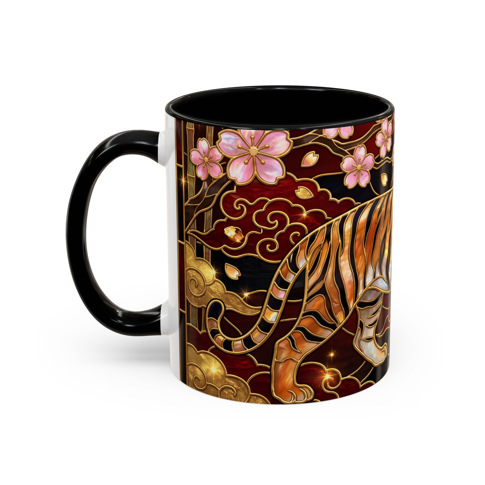 Sakura Tiger Stained Glass Style Mug