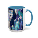 Crystal Wolf Stained Glass Style Mug