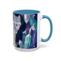 Crystal Wolf Stained Glass Style Mug