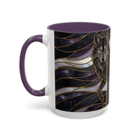 Obsidian Wolf Stained Glass Style Mug