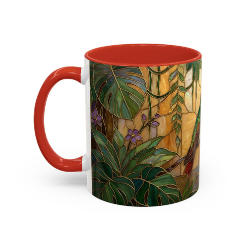 Tropical Hummingbird Stained Glass Style Mug