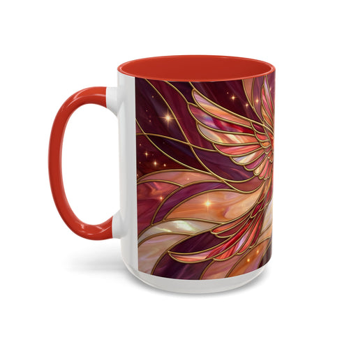 Rose Glow Hummingbird Stained Glass Style Mug