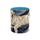 Navy Glow Great Pyrenees Stained Glass Style Mug
