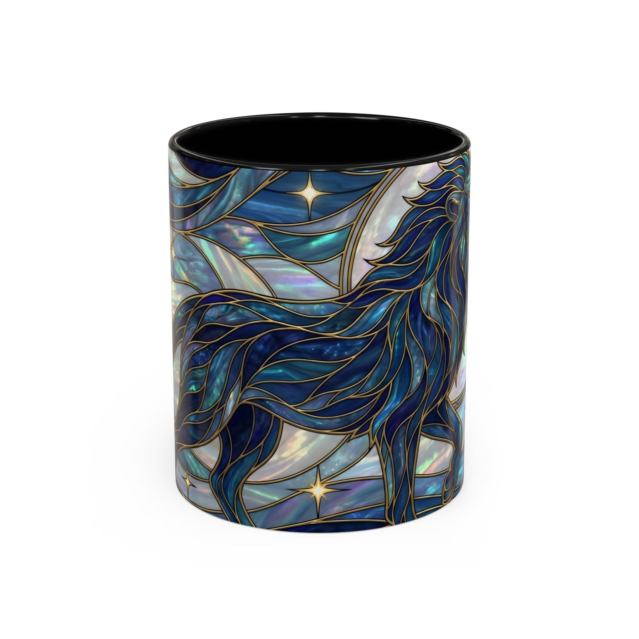 Sapphire Lion Stained Glass Style Mug