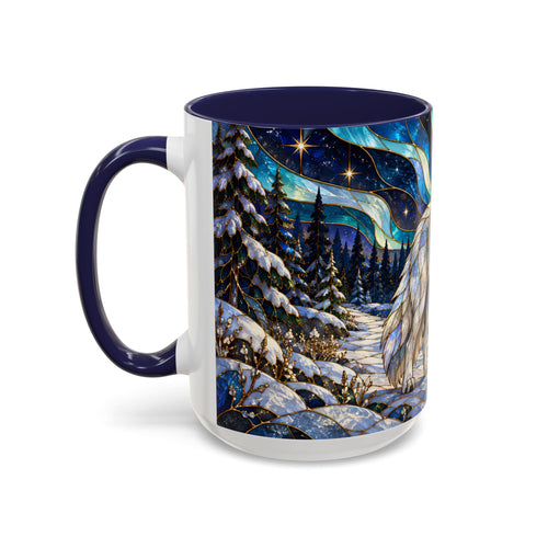 Aurora Lake Wolf Stained Glass Style Mug