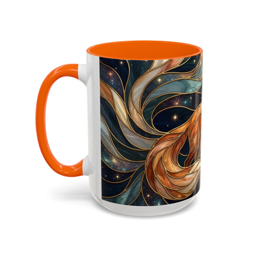 Celestial Night Fox Stained Glass Style Mug