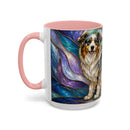 Celestial Australian Shepherd Stained Glass Style Mug