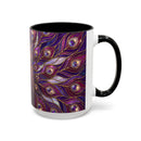 Purple Peacock Stained Glass Style Mug