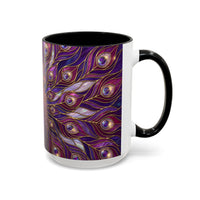 Purple Peacock Stained Glass Style Mug