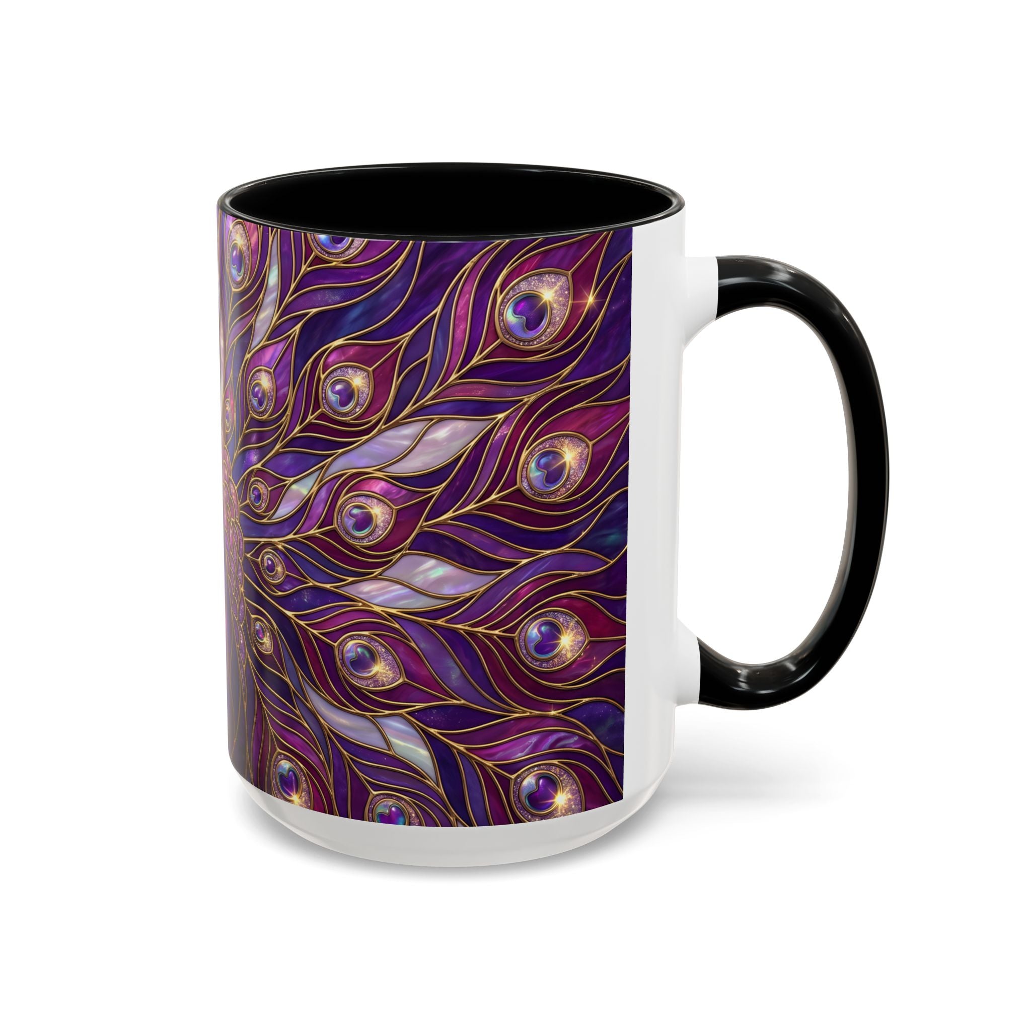 Purple Peacock Stained Glass Style Mug