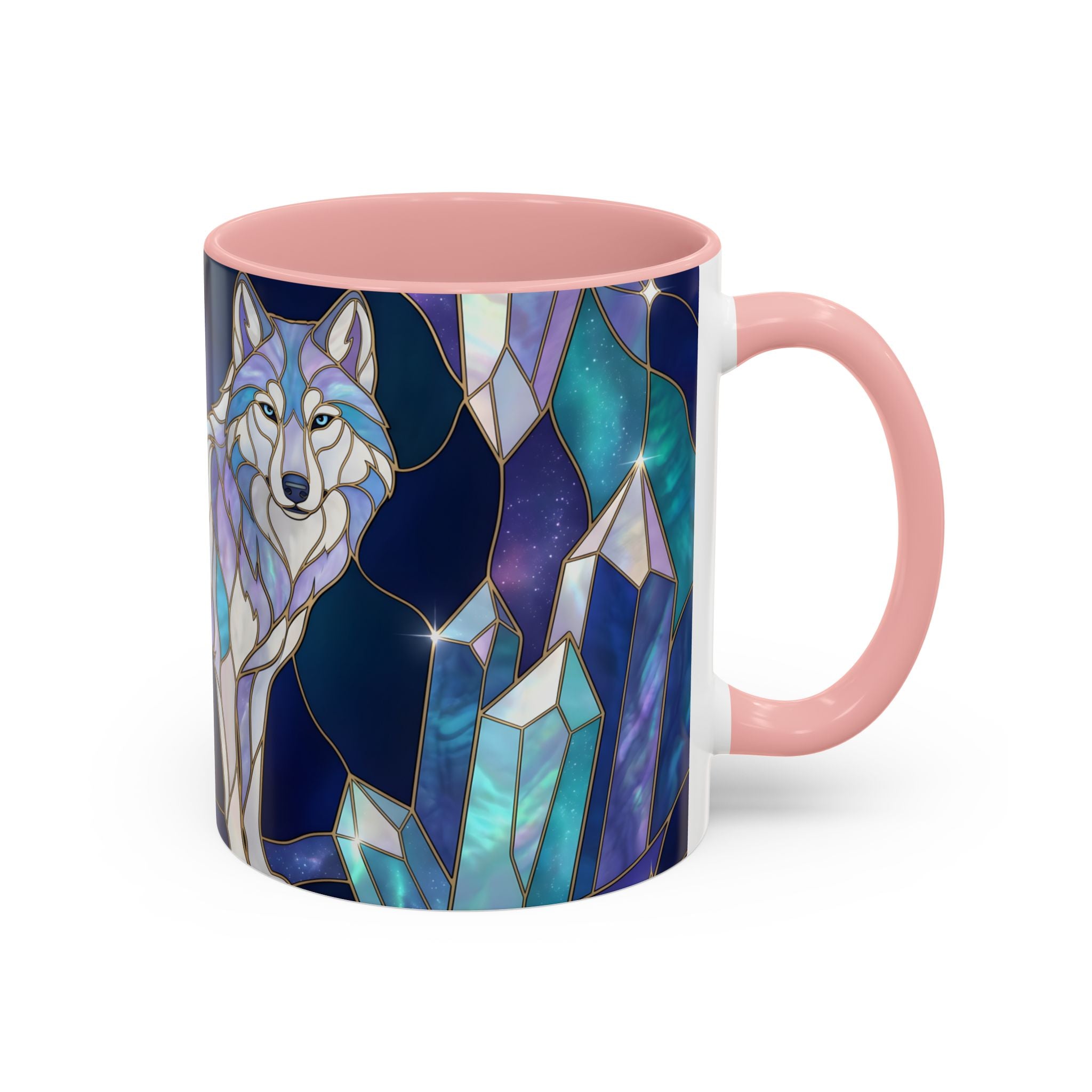 Crystal Wolf Stained Glass Style Mug
