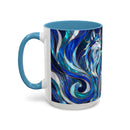 Cobalt Wolf Family Stained Glass Style Mug