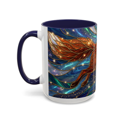 Celestial Running Fox Stained Glass Style Mug