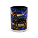 Blue Wave Doberman Pinscher Stained Glass Style Mug