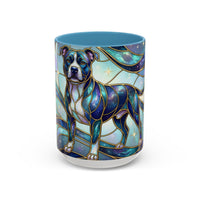 Teal Galaxy Staffy Stained Glass Style Mug