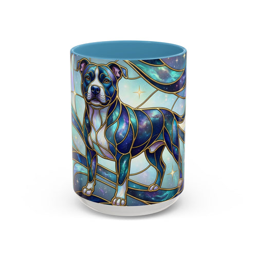 Teal Galaxy Staffy Stained Glass Style Mug