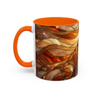 Amber Bulldog Stained Glass Style Mug