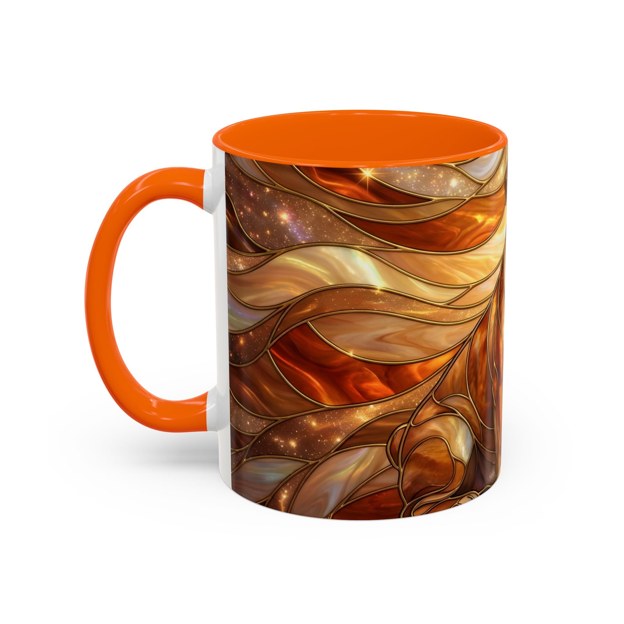 Amber Bulldog Stained Glass Style Mug