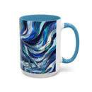 Cobalt Wolf Run Stained Glass Style Mug