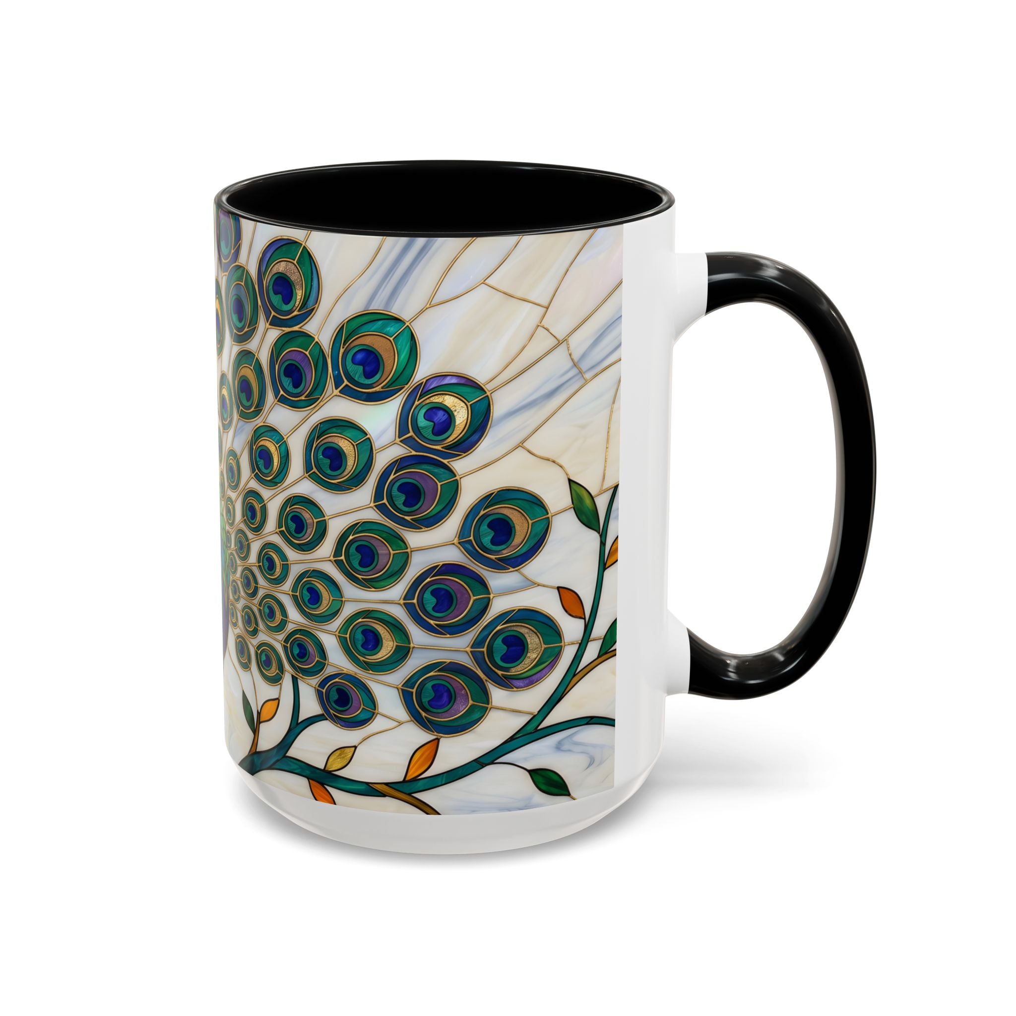 Classic Peacock Stained Glass Style Mug