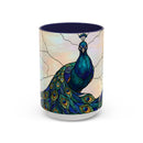 Minimal Peacock Stained Glass Style Mug