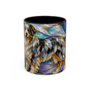 Celestial Australian Shepherd Stained Glass Style Mug