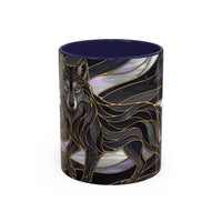 Obsidian Wolf Stained Glass Style Mug