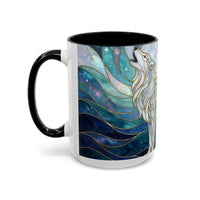 Moonlit Wolf Stained Glass Style Mug