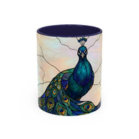 Minimal Peacock Stained Glass Style Mug