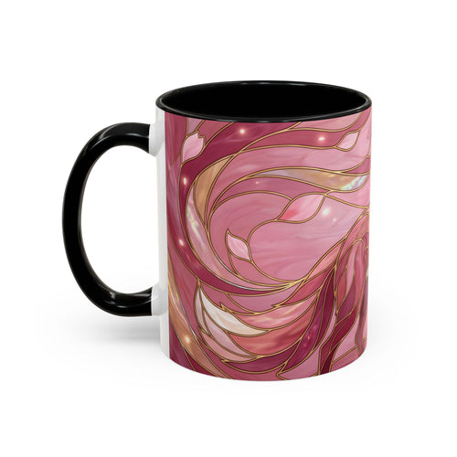 Rose Glow Fox Stained Glass Style Mug