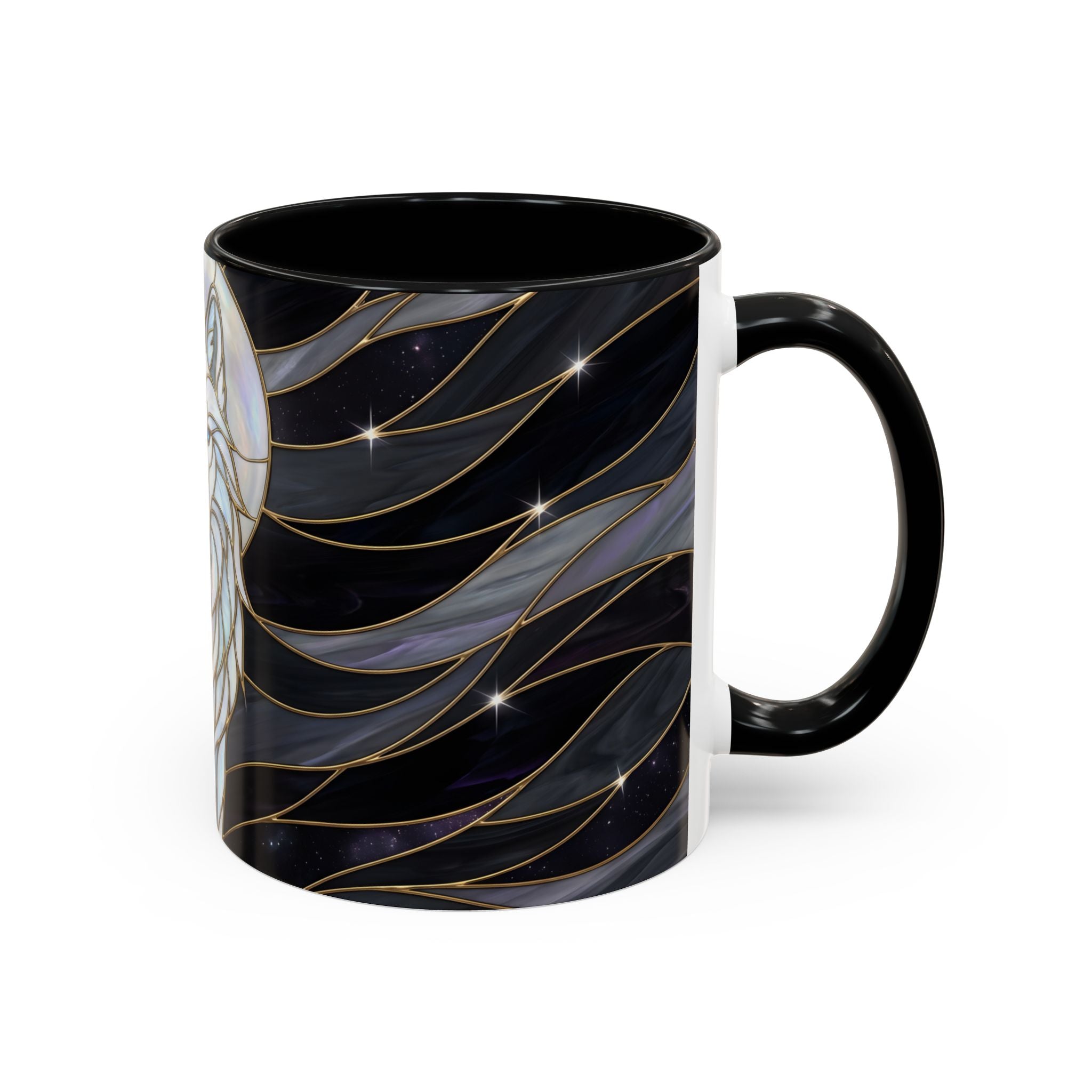 Night Wolf Stained Glass Style Mug