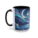 Moonlit Lake Wolf Stained Glass Style Mug