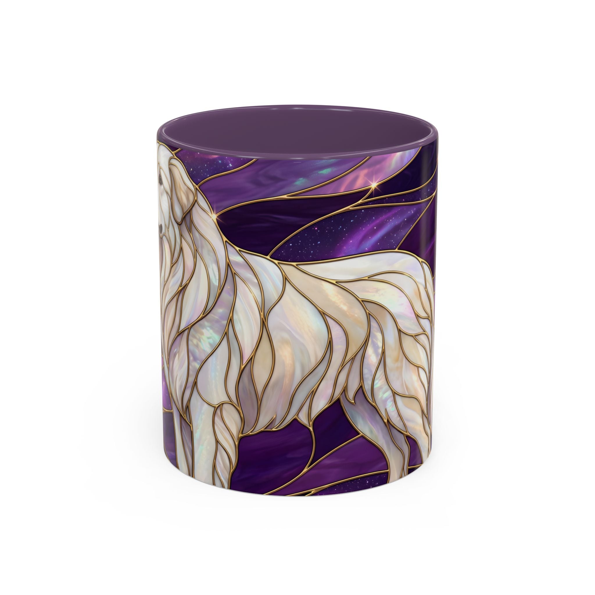 Amethyst Great Pyrenees Stained Glass Style Mug
