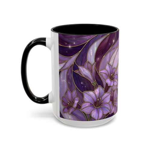 Purple Bloom Hummingbird Stained Glass Style Mug