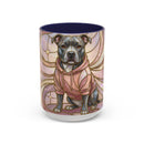 Pink Starlight Staffy Stained Glass Style Mug