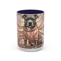 Pink Starlight Staffy Stained Glass Style Mug