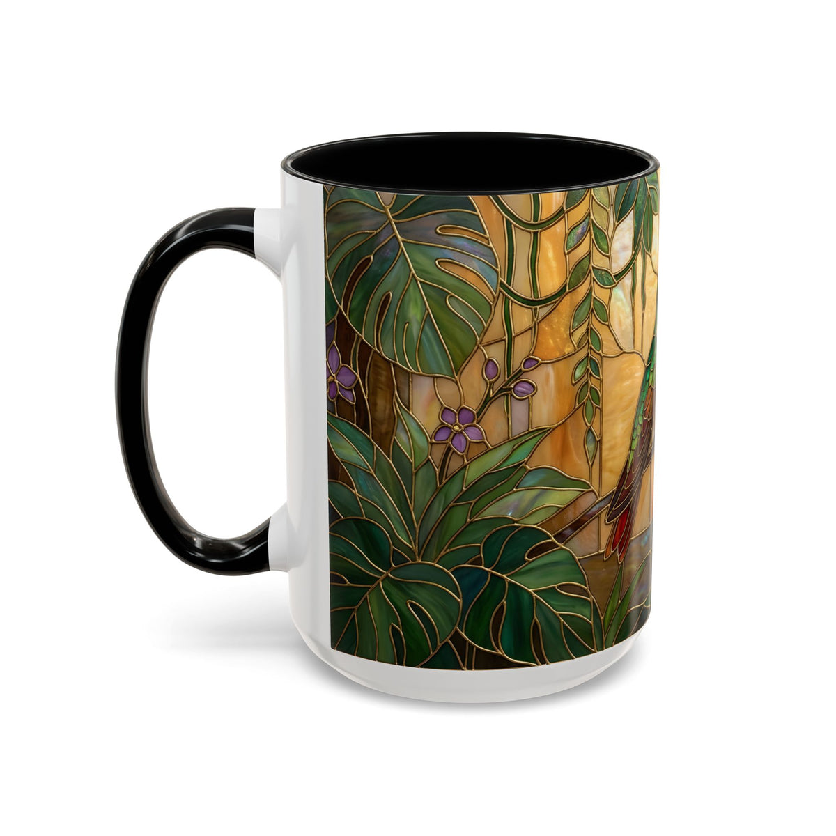 Tropical Hummingbird Stained Glass Style Mug