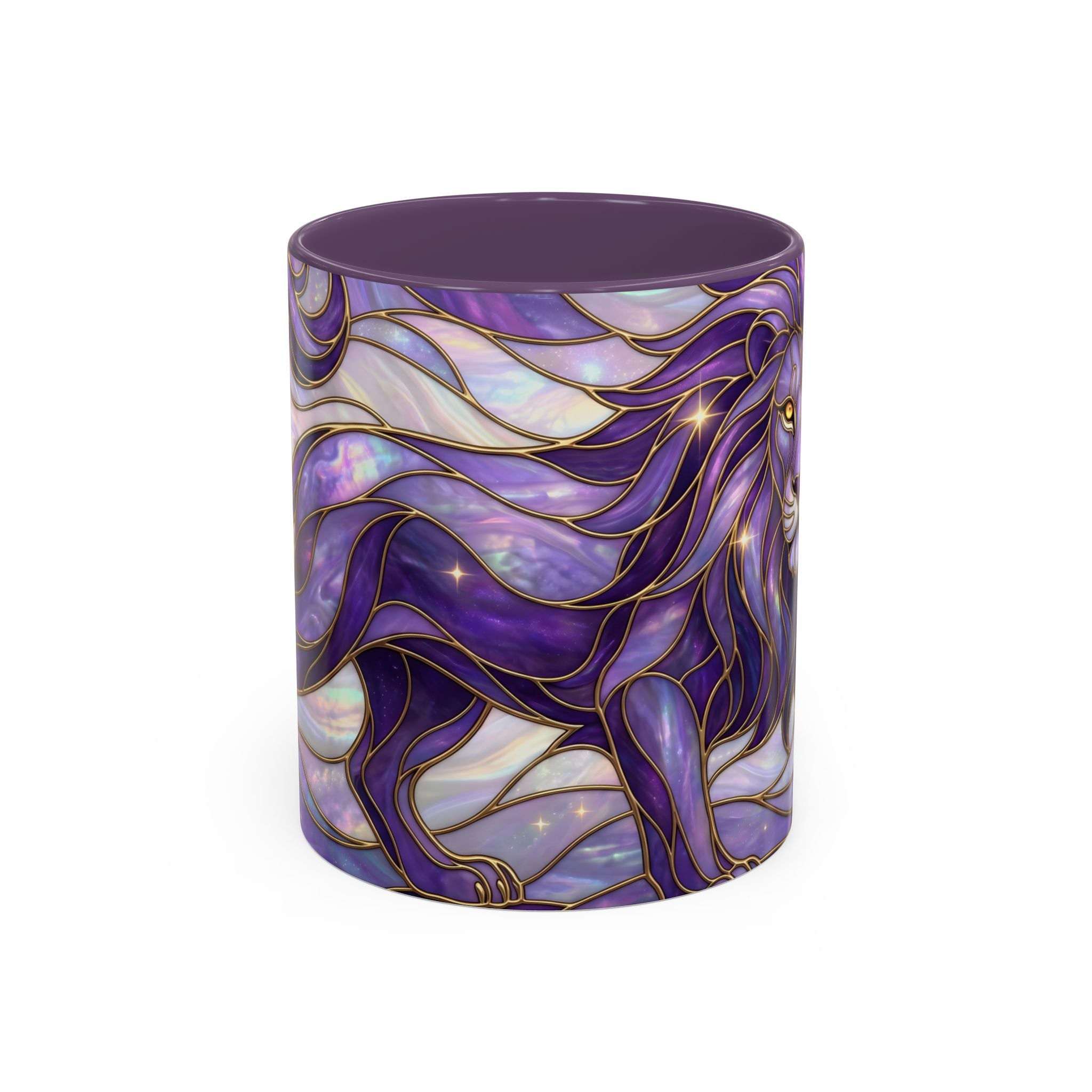 Purple Lion Stained Glass Style Mug