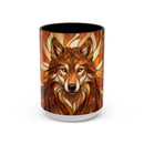 Ember Wolf Stained Glass Style Mug