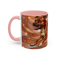 Warm Ember Staffy Stained Glass Style Mug