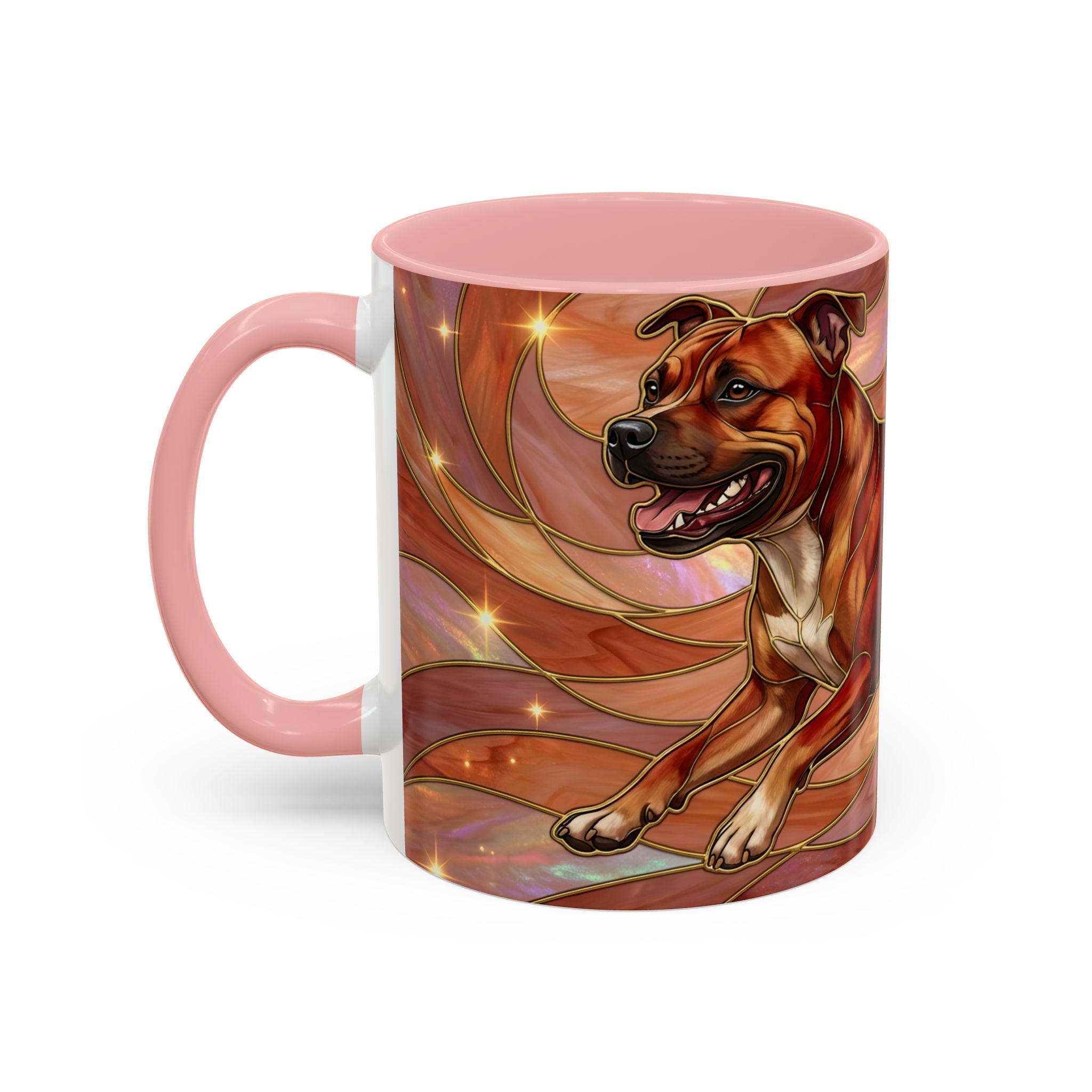 Warm Ember Staffy Stained Glass Style Mug