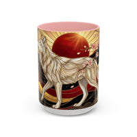 Sakura Wolf Stained Glass Style Mug