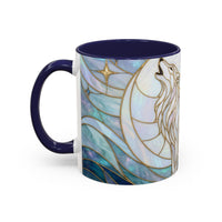 Pearl White Wolf Stained Glass Style Mug