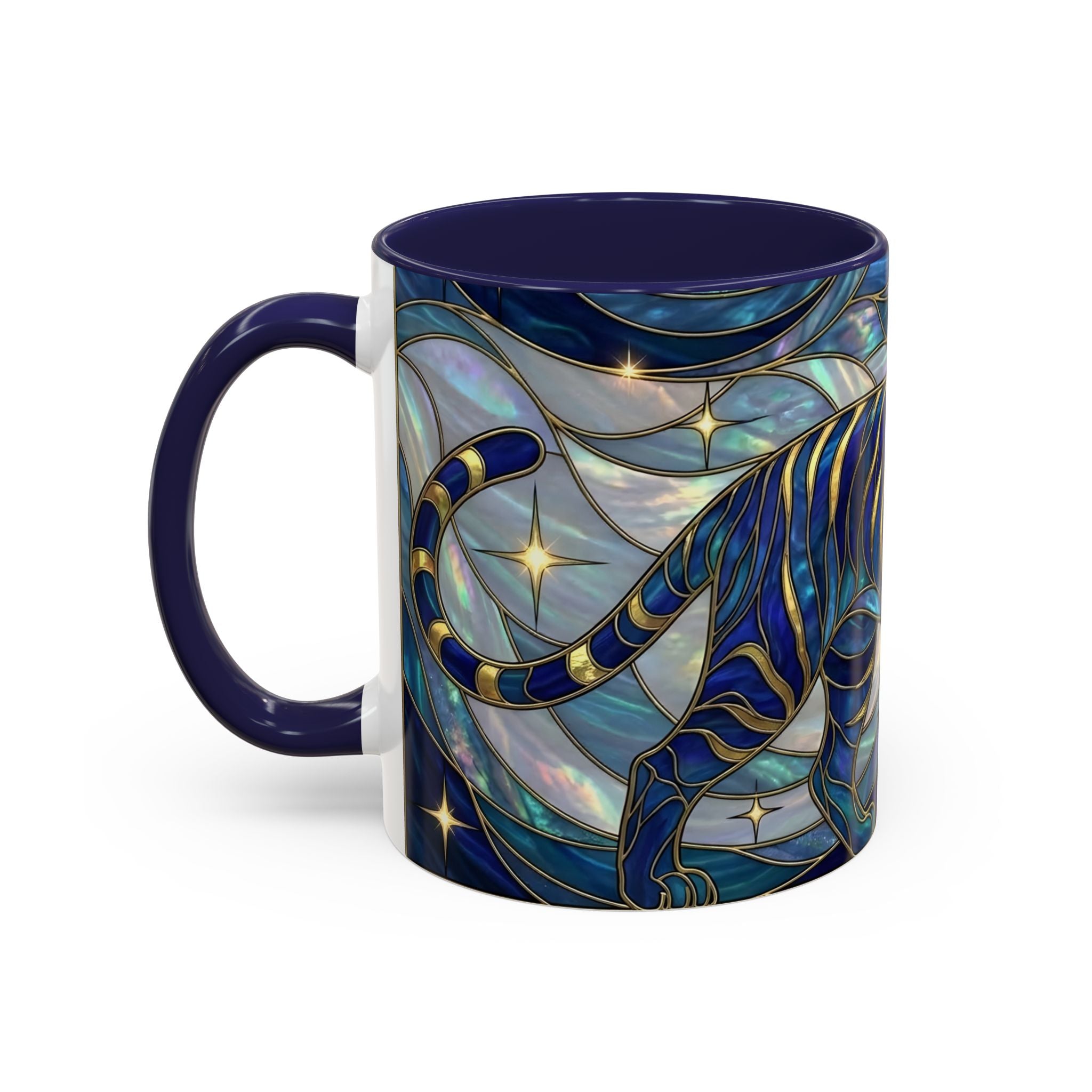 Sapphire Tiger Stained Glass Style Mug