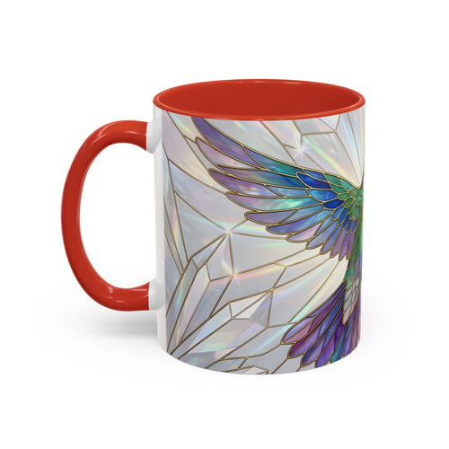 Rainbow Hummingbird Stained Glass Style Mug