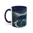 River Moon Wolf Stained Glass Style Mug