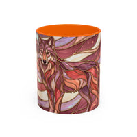 Rose Gold Wolf Stained Glass Style Mug